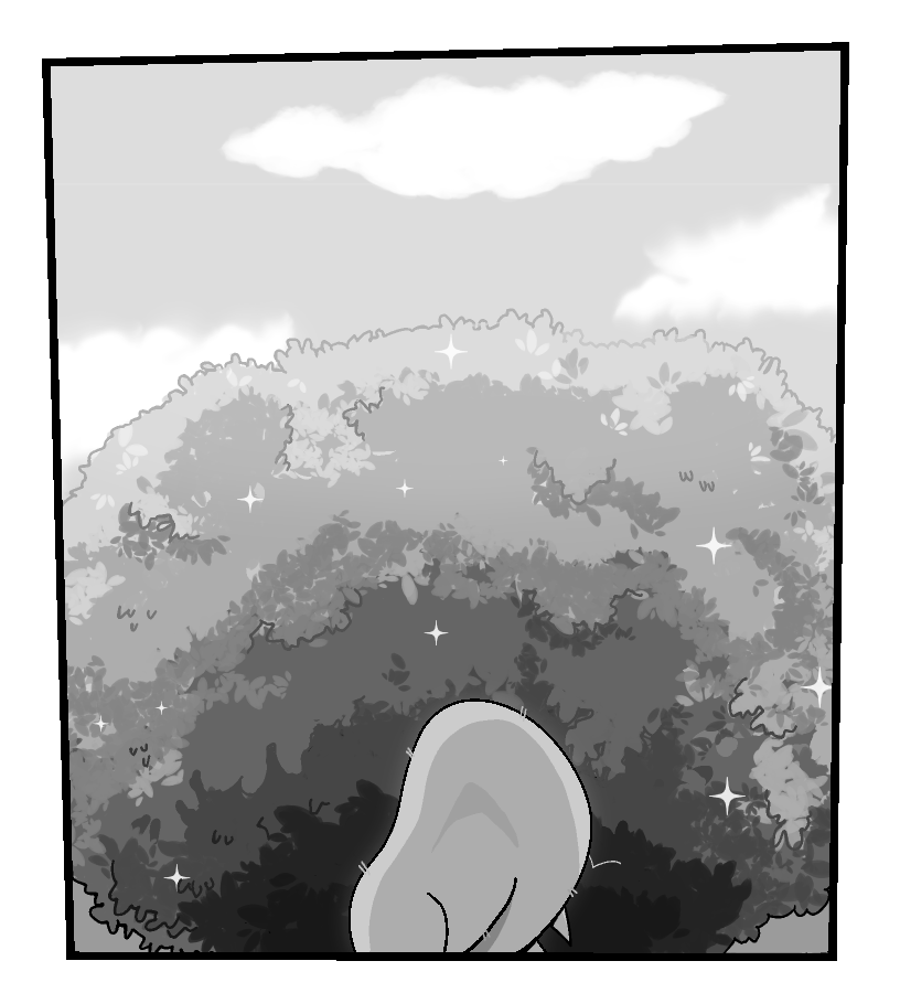 Siffrin stares up at the Favor Tree looming over him.