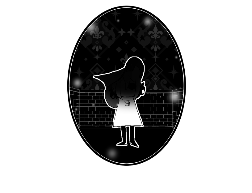 A picture of Siffrin, taken by the mirror. He stands alone with his face in shadow.