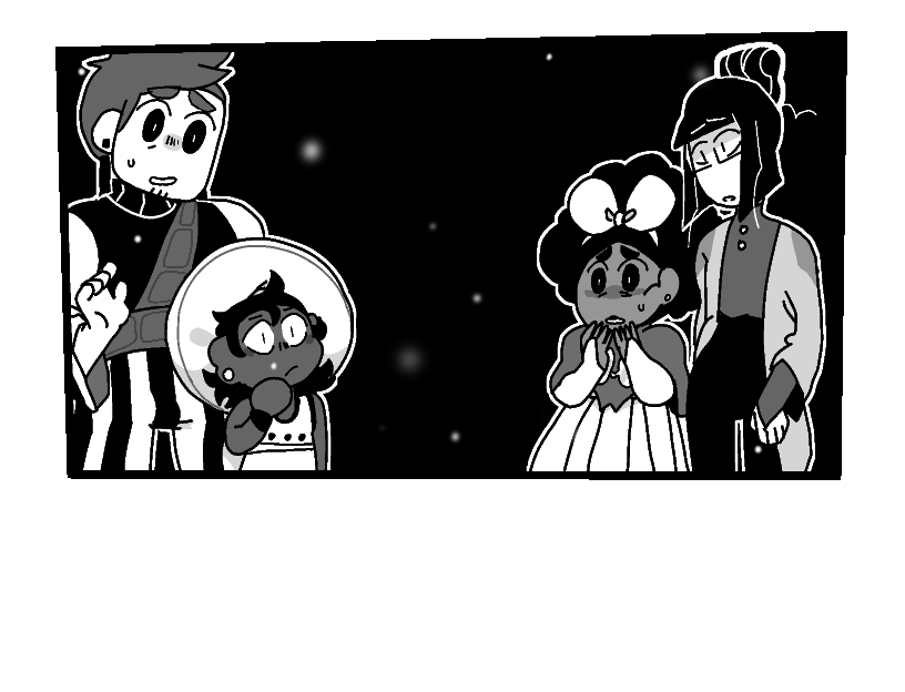 The ghost disappears, leaving the party where they were.